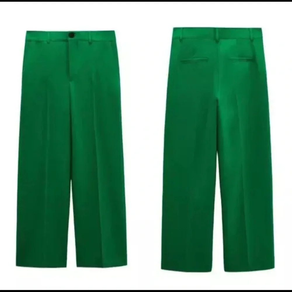 NWT ZARA HIGH WAISTED CROPPED STRAIGHT LEG PANTS - Picture 1 of 9